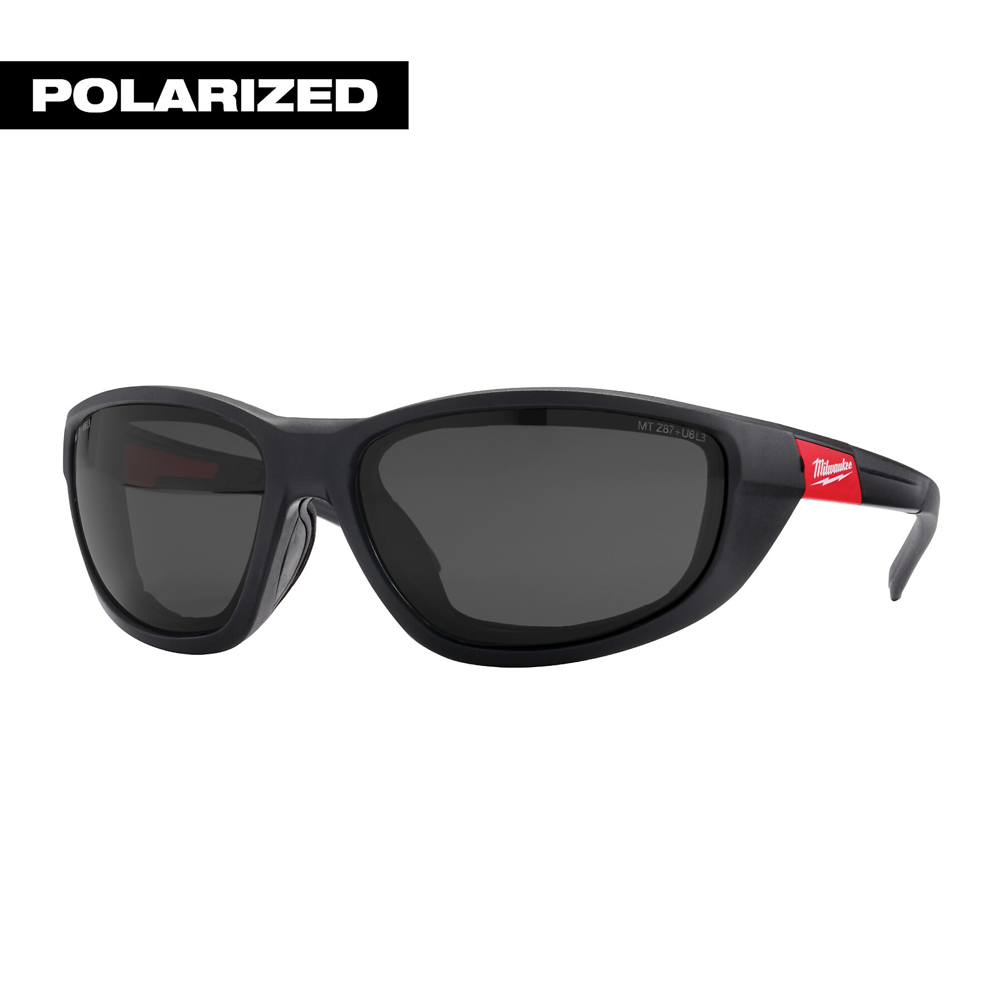 Milwaukee Anti-Fog Scratch-Resistant Impact-Resistant Military-Grade Safety Glasses with Gaskets, Tinted Lenses, Black/Red Frames, Model# 48-73-2045
